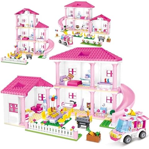 HSANHE Girls Villa House Friends Party Building Set Compatible with Lego Construction Educational Toy for Kids Age 6-12 8-12 and Up (708 PCS 7456) Cover