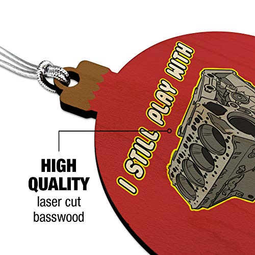 I Still Play With Blocks Automotive Mechanic Car Engine Wood Christmas Tree Holiday Ornament #TOP2