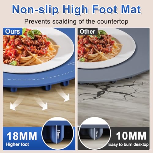 Eascor Warming Mat for Food, Full Surface Rapid Food Heating Mat - Adjustable Electric Warming Tray with 8 Temperature Settings & Auto Shut-Off, Silicone Food Warmer for Parties Buffets, Home, Travel - image 5