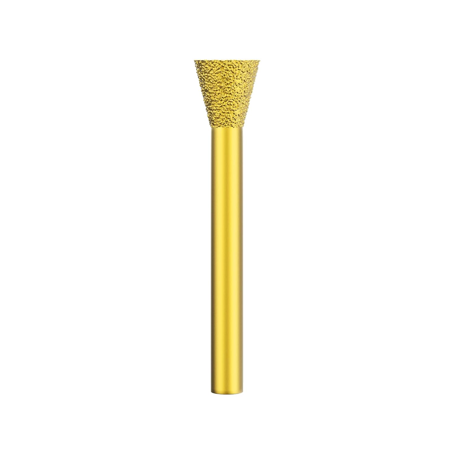 HUHAO Inverted Trapezoidal Shape Diamond Burr, Stone Carving Diamond Drill bits for Rotary Tool, Grinding Burrs for Stone Glass Resin Porcelain CeramicSteel Metal Carve Polish Engrave, 6 * 12mm