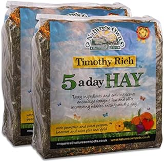 Tigerbox 10 Kilogram Natures Own Timothy Rich 5 a Day Hay Foraging Feed for Rabbits Guinea Pigs Chinchillas