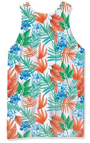 Flamingo Sleeveless Shirts For Men Big And Tall Teen Boys Casual Loose Fit Athletic Tank Tops Flamingo Animal Graphic Hipster Youth Dad Round Neck Sleeveless Undershirts Music Party, Xl #TOP2