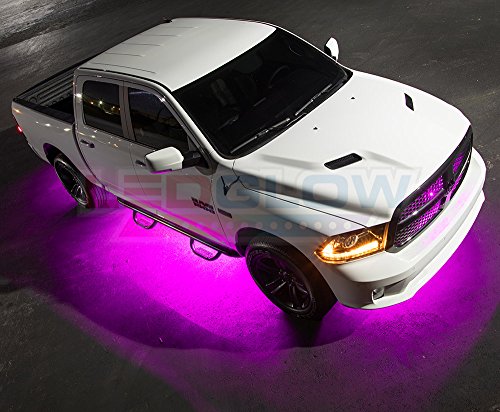 Ledglow 6Pc Pink Truck Slimline Led Underbody Underglow Accent Neon Lighting Kit - Solid Color Illumination - Water Resistant, Low Profile Tubes - Included Power Switch Turns Lights On & Off #TOP3