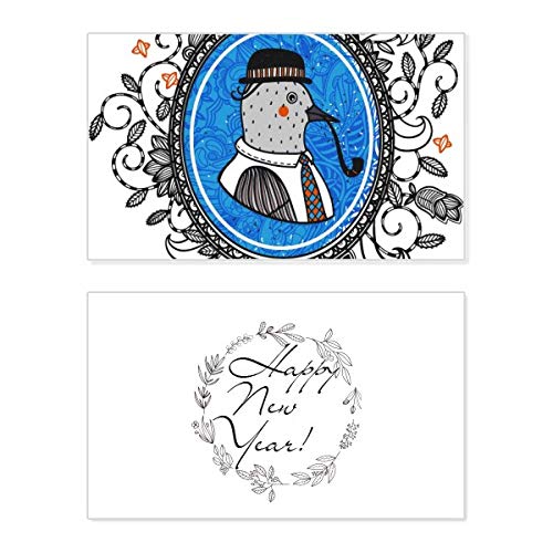 Tarjeta de felicitación de Año Nuevo para enviar buenos deseos y celebrar en familia