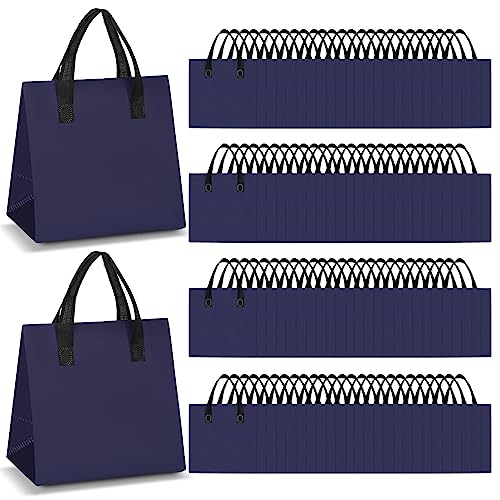 Kacctyen 100 Pcs Insulated Take Out Bags Bulk 9.5 x 6 x 9.5 in Thermal Insulation Food Bag for Coffee, Milk Tea, Hot Cold Food, Delivery Cooler Bag for Catering Restaurant Grocery Picnic (Navy Blue)