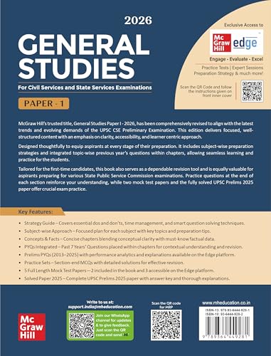 Image of UPSC Prelims 2026: General Studies Paper 1 (Complete Manual) | GS Paper 1 Manual | 1300+ Prelims PYQs (2013-2025) | 1500+ Topic-wise Practice Questions | 5 Full-Length Mock Test on McGraw Hill Edge