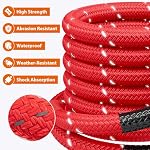 Kinetic Recovery Tow Rope - 1.26" x30FT 55000LBS Reflective Heavy Duty Snatch Strap Kit with Soft Shackles for Offroad Pulling Truck SUV UTV ATV Car Jeep - Red - Image 6