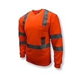 Radians ST21-3POS-XL Class 3 Max-Dri Moisture Wicking Mesh Long Sleeve Safety T-Shirt, X-Large, Orange