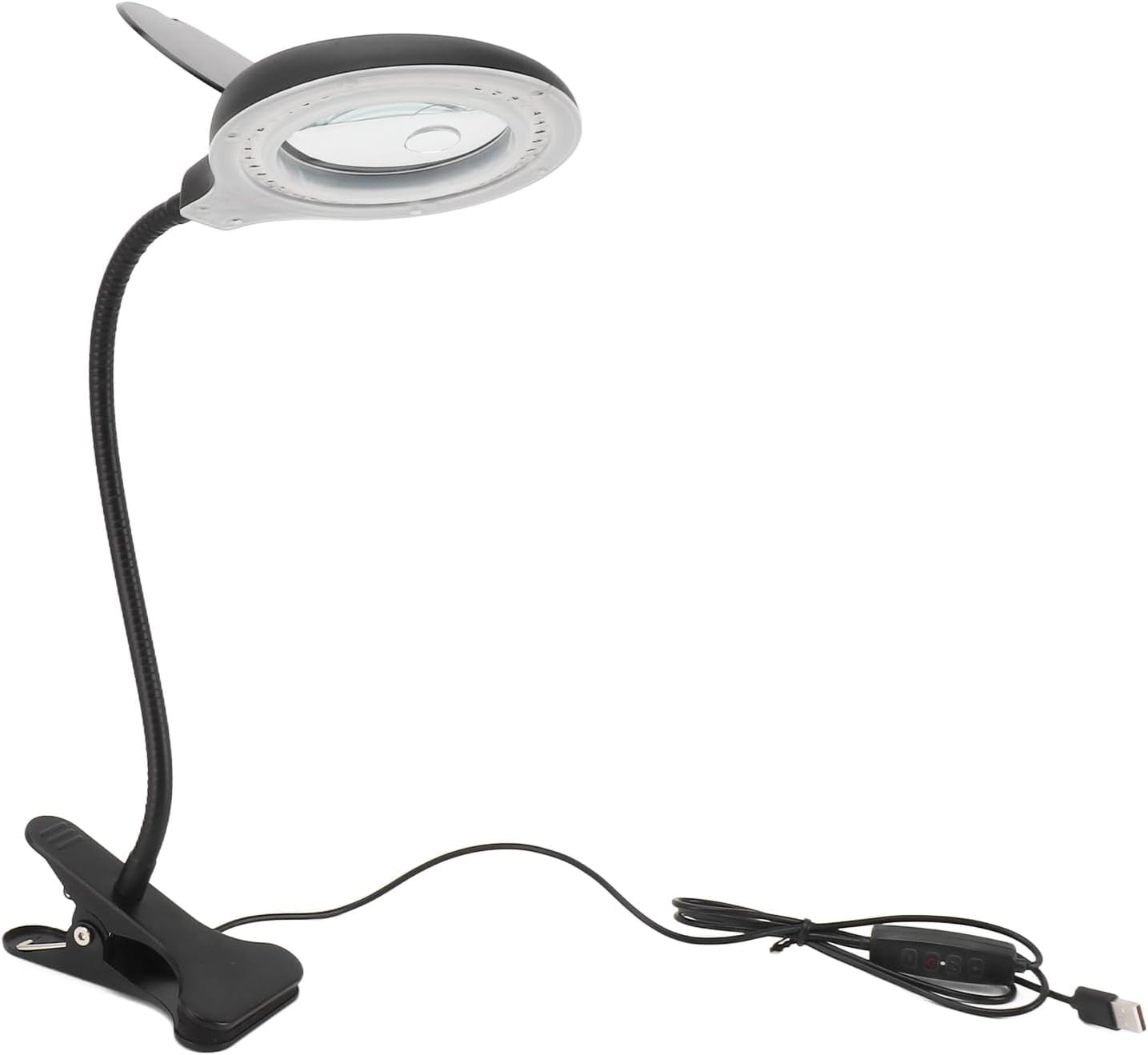 Loupe à clip avec lumière LED et lampe de bureau réglable pour lecture ou soudure en PP et fer