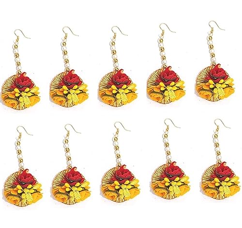 A.kash Collection Wedding Haldi cermony Flower mangtika set for wedding Baby Shower | Haldi Mehandi | Party in Red Colour for Girls and Women