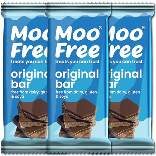 Image of 3 x Moo Free Dairy Free Milk Chocolate Bars - Dairy Free & Vegan (80g)
