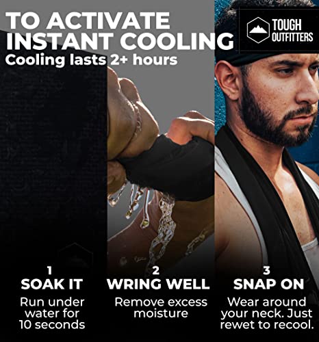 Tough Outdoors Cooling Towels - Cooling Neck Wraps For Hot Weather - Neck Cooler For Quick Cool Down For Gym, Workout, Running, Golf & Yoga - Skin Cancer Foundation Recommended #TOP2