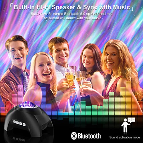 Vinwark Northern Lights Aurora Projector For Bedroom With Music Bluetooth Speaker And White Noise, Galaxy Projector, Starry Night Light Projectors For Kids Adults Gaming Room, Home Theater, Ceiling #TOP2