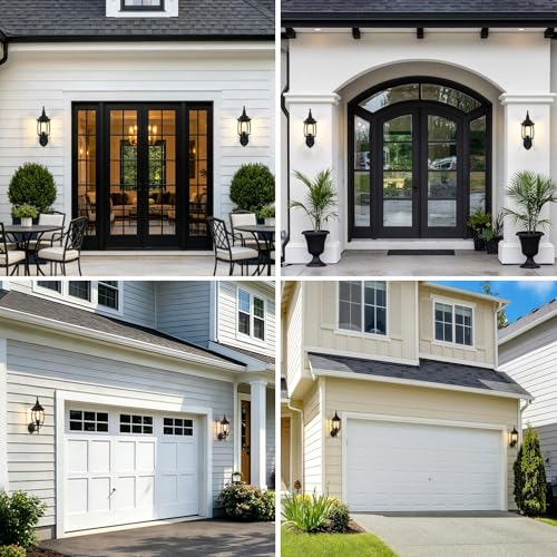 ASRGX Aluminum 15 Inch Vintage Outdoor Wall Sconce, Black Outdoor Light Fixtures Wall Mount Exterior Porch Lights Clear Glass Outside Lights for Patio, Garage, Doorway 2-Pack by ASRGX - Used condition - Image 8