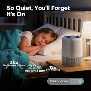 VOOPNU Air Purifiers for Home, High Efficiency Filter Up to 1076 Ft², White — photo 4 of 6