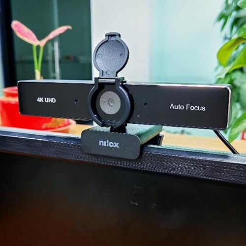 Nilox, Webcam 4K Uhd - 30Fps Con Messa A Fuoco Automatica, Microfono Incorporato, Risoluzione Full Hd, Angolo Di Visione 80º, Cavo 200 Cm, Compatibile Con Windows E Mac Os, Plug&Play, Nero - 2