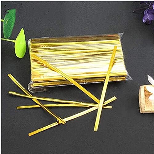 Bread Bags with Ties, Reusable, 100 Clear Bags and 100 Ties Polyethylene Bags for Home, Bakeries and Other Food Industry Businesses.