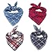 Segarty Dog Bandanas, 4PCS Triangle Bibs Reversible Plaid Printing Dog Kerchief Set, Scarfs Accessories for Small to Large Dogs Cats Pets