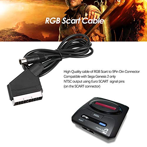 Kiminors 1.8M/6Ft Eu Version V-Pin Scart Cable Rgb Av Cables Pal For Sega Genesis 2 Mega Drive Md 2 #TOP4