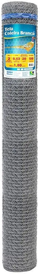 Tela metálica para galinheiro fio 23 BWG x 1,8 m rolo com 50 metros - Morlan