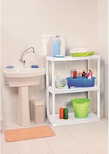 Estante Modular Branca Com 3 Prateleiras Espaçosas Para Organizar Seu Ambiente - Para Uso em Diverso