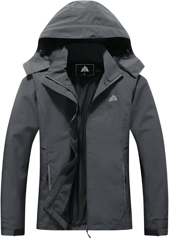 Women's Rain Jacket Hooded Hiking Jacket Softshell Windbreaker