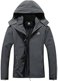 MOERDENG Women's Waterproof Rain Jacket Lightweight Raincoat Hooded Hiking Jacket Softshell Windbreaker