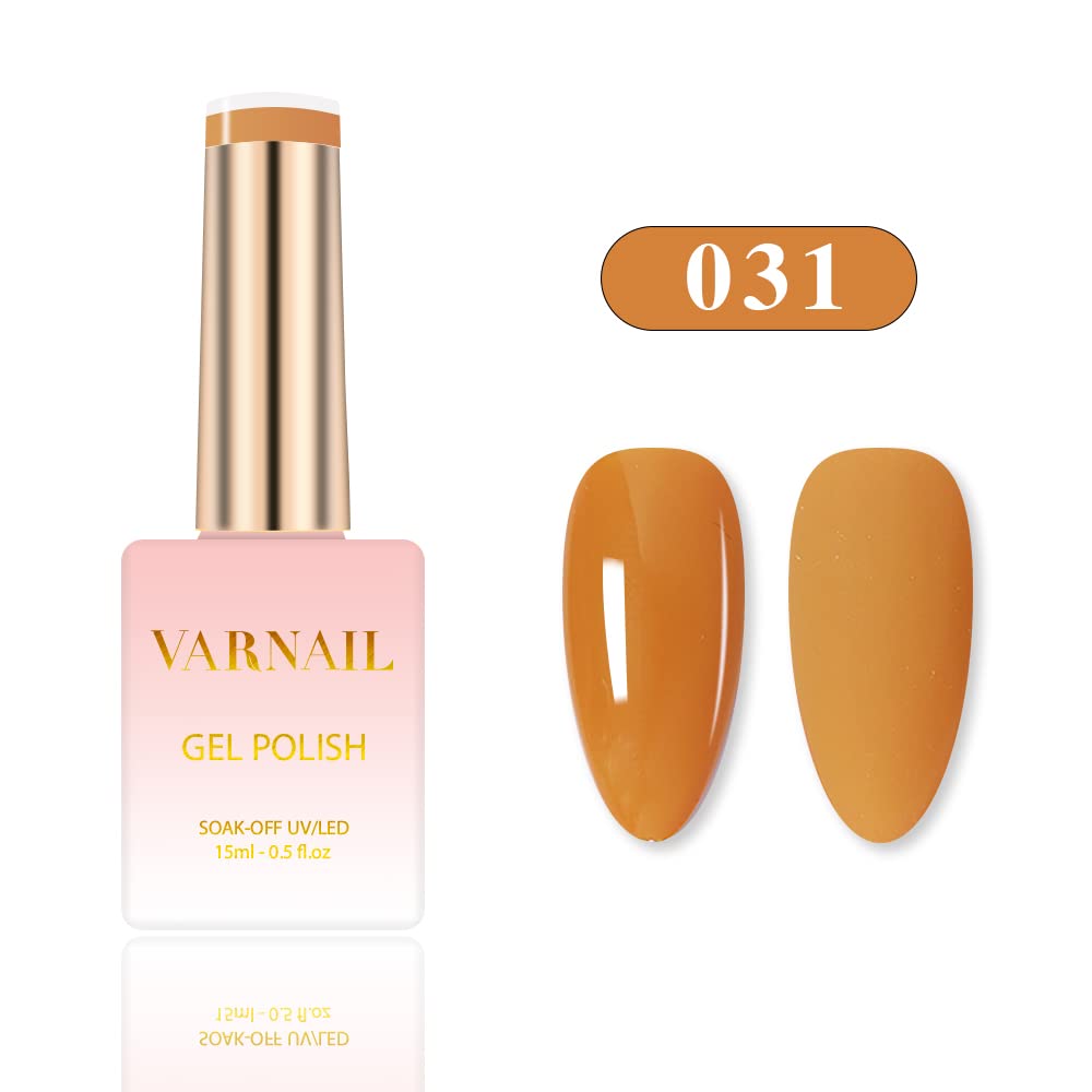 VARNAIL 6 Colors Pure Color Nail Polish, 2023 Spring Summer Scheme Manicure Gel Kit, Nail Art Soak off DIY Polish for Girls Women 15ml/bottle (Fall Story)