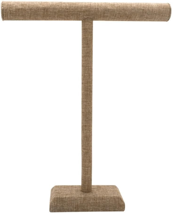 Tall Burlap T-Bar Necklace or Chain Display