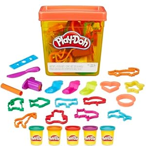 Play-Doh Fun Tub Set, 19 Accessories & Reusable Storage Container, Preschool Toys, Kids Arts & Crafts, Christmas Stocking Stuffer Gifts, Ages 3+ (Amazon Exclusive)