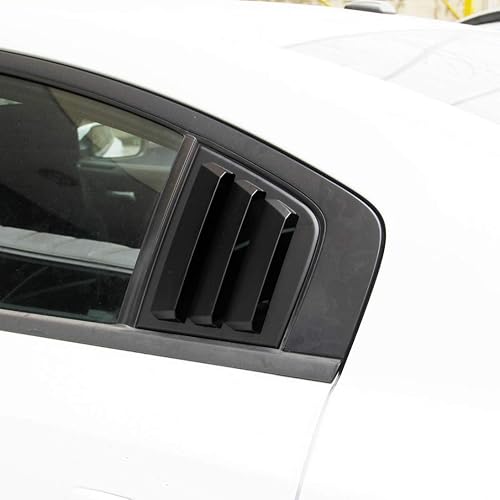 Miniatura 4 de Persianas laterales para ventana, rejillas de ventilación con forma de scoop, cubiertas protectoras de ABS para Dodge Charger 2011-2021 (Negro)