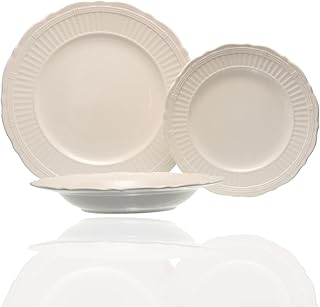 212 Main Tuscan Villa Dinner Set, Creamy White - 18 Piece