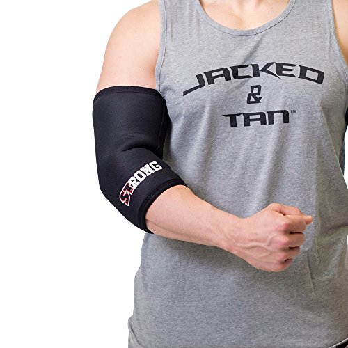 Sling Shot STrong Compression Elbow Sleeves by Mark Bell - 5mm thick - Black