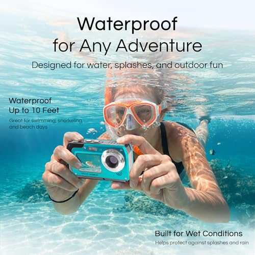 image for Minolta MN40WP 48MP Waterproof Digital Camera – Dual LCD Screens, 2.