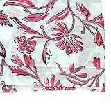 Tissu en coton pour confection de robes florales - 2,3 m - Imprimé bloc de bois isolé - Pour chambre d'enfant - Rideaux de chambre - Imprimé floral - Serviettes de table vintage en coton indien