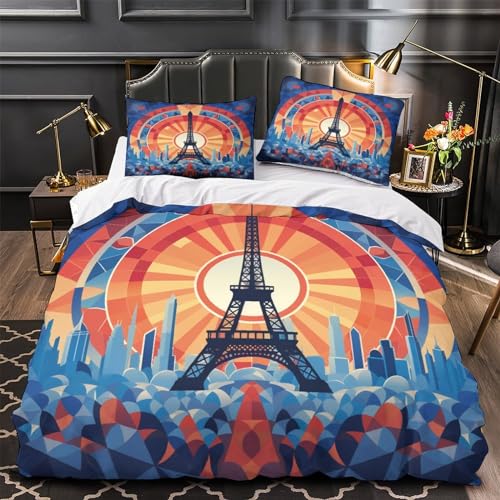 Parure de lit King en microfibre douce avec impression 3D haute définition Paris - 4