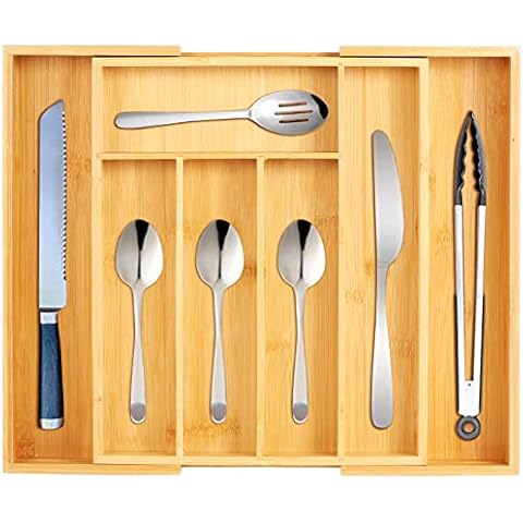 Faankiton Schubladen Organizer Besteckkasten für Schubladen aus Bambus Cover