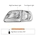 DWVO Headlight Assembly Compatible with 1997-2003 Ford F-150/1997-2002 Ford Expedition Chrome Housing Clear Reflector