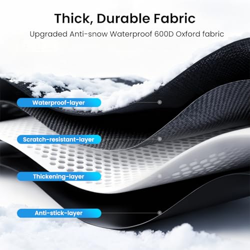 REEVAA Upgraded Car Windshield Cover for Ice & Snow [All-Weather Protection] Magnetic Fit Weatherproof Frost Cover, Car Winter Accessories, Fit for SUVs, Small Trucks, Sedans by REEVAA - Image 4