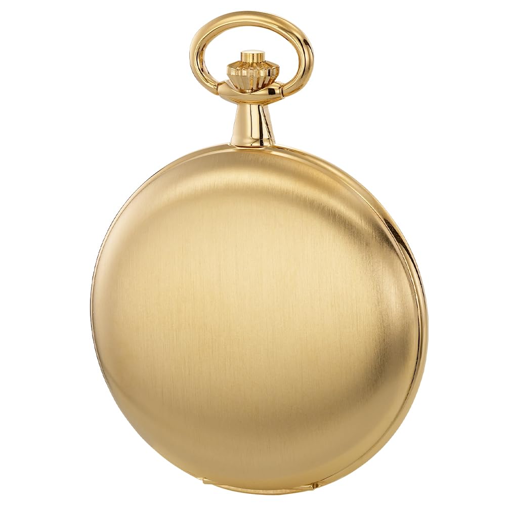 DUGENA Savonette Taschenuhr 4460302-1 – Quarzwerk – Edelstahlgehäuse – Silbernes Zifferblatt mit Guilloché – Datum & kleine Sekunde – Inklusive Kette