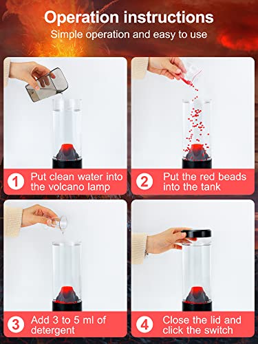 Gusweet Volcano Lava Lamps, Night Light For Kids Adults, Usb/Battery Powered Cool Lights, Home Office Bedroom Mood Decorative Lamp, Christmas Birthdays Halloween Holidays Gifts For Teen Girls Boys #TOP4