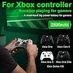 2800mAH Batterie rechargeable pour Xbox Series Boîte S/X Series X/Xbox Ones/XBox OneX/X Box One Elite, NYI 4X2800mAH Haute puissance NI-MH Kit piles avec chargeur rapide