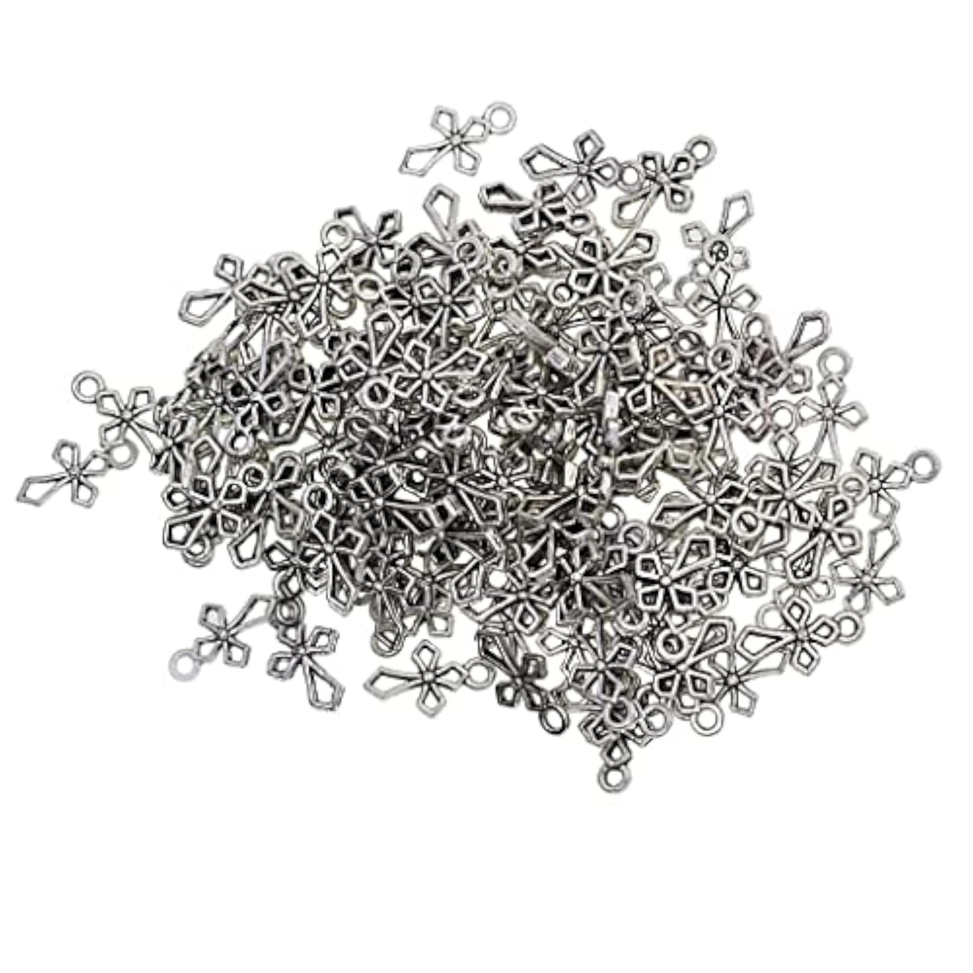 100 Pieces Tibetan Silver Filigree Charms for DIY Making