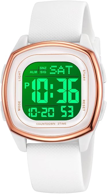 Reginald Watches for Men Fashion Trend Black Multifunction Waterproof Watch LED Digital Chronograph Soft Silicone Watch Strap Square Watches
