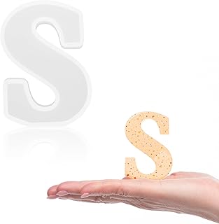 Gartful Resin Letter Molds, S Capital Alphabet Epoxy Resin Mold, Thick 3D Silicone Letter Molds for Making Letters, Word Sign Art, DIY Crafts, Making Candle, Party, Home Decor