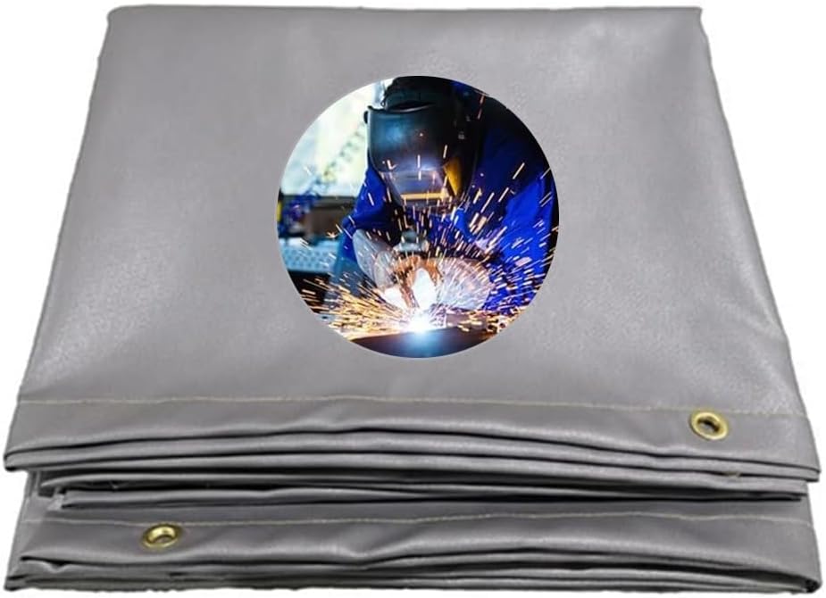 Rygcrud Heavy Duty Welding Blanket, Industrial Fire Curtain with Grommets, Safety Welding Screens for Warehouse, Maintenance Room(6.5X2.5M)