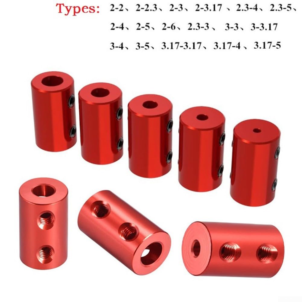 Shaft Coupling Motor Connector Sleeve 45# Steel Red 20mm Length Hardware Mechanical Transmission (Multiple Bore Sizes)(2-4)