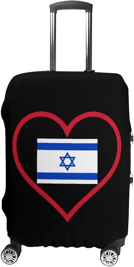 review I Love Israel Red Heart Travel Luggage Cover Washable Suitcase Protector Bag Protective Baggage Cover