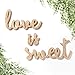 ling's moment Sparkly Rose Gold Glitter Love is Sweet Freestanding Wooden Table Topper Sign for Wedding Anniversary Bridal Shower Baby Shower Dessert Table Decor Bride Gifts