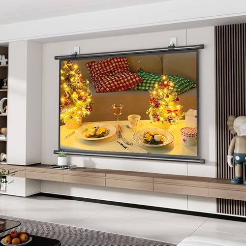 Pantalla proyector manual 72 pulg 16:9 HD 4K miniatura 3